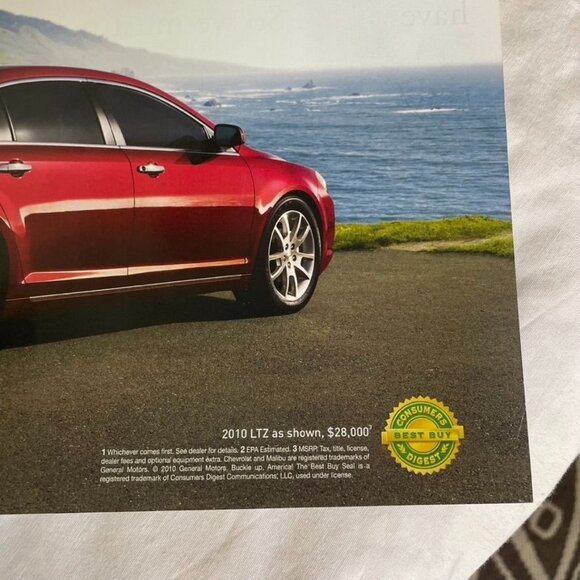 2010 Chevrolet Malibu Car Automobile 2 Full Page Print Ad Original u - Picture 4 of 4